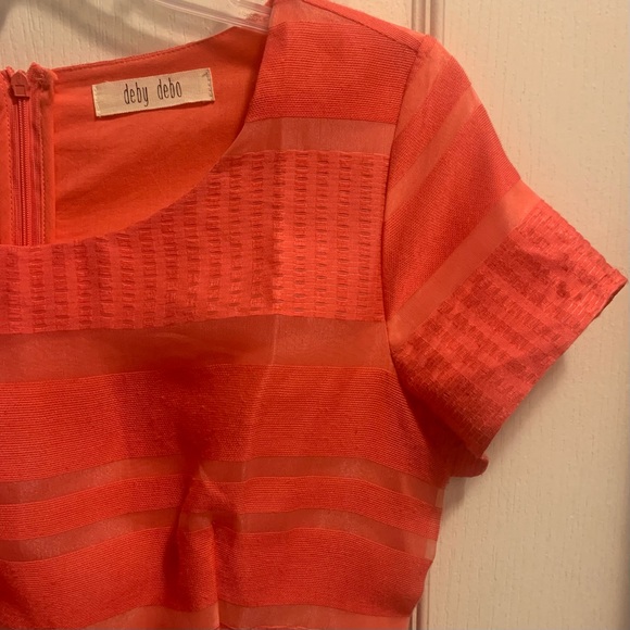 Deby Debo Coral Fit & Flare Skater Dress Short Sleeves Fully Lined Women’s Small - Picture 8 of 16